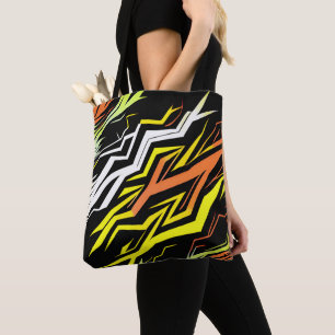 Abstract geel sinaasappel Strepen Tote Bag