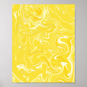 Abstract Geel Vloeistofontwerp Poster