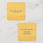 Abstract Geel Waterverf Vierkante Visitekaartje (Voorkant / Achterkant)