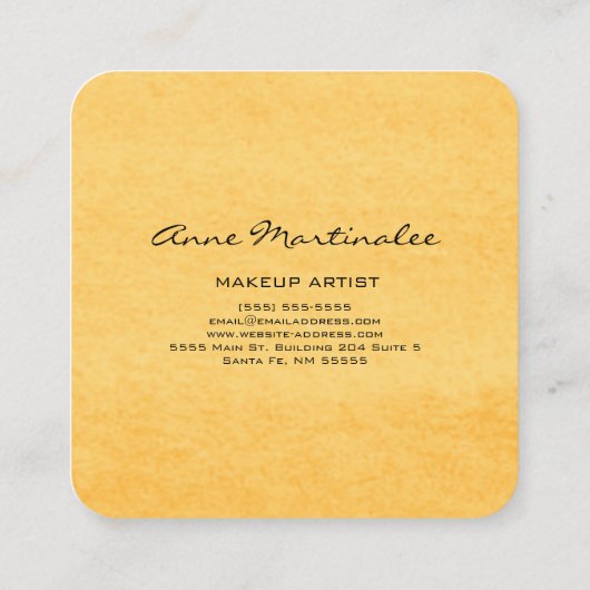 Abstract Geel Waterverf Vierkante Visitekaartje (Achterkant)