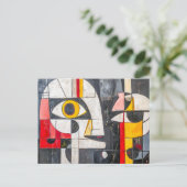 Abstract gefragmenteerd gezicht ontwerp briefkaart (Staand voorkant)