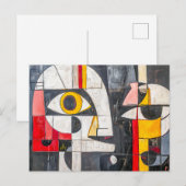 Abstract gefragmenteerd gezicht ontwerp briefkaart (Voorkant / Achterkant)
