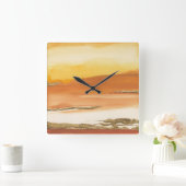 Abstract geGilde Amber I v2 Print Vierkante Klok (Huis)