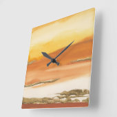 Abstract geGilde Amber I v2 Print Vierkante Klok (Hoek)