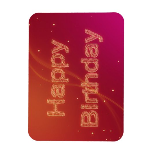 Abstract gegloeiende fijne verjaardag - Flexibel m Magneet (Verticaal)