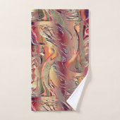 Abstract gekaard in zalm en rode gradiënt bad handdoek (Handdoek)