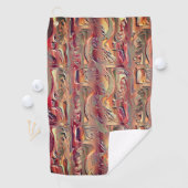 Abstract gekaard in zalm en rode gradiënt golfhanddoek (Insitu)