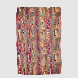 Abstract gekaard in zalm en rode gradiënt golfhanddoek