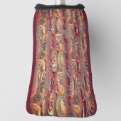 Abstract gekaard in zalm en rode gradiënt golfheadcover (Draai 90)