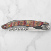 Abstract gekaard in zalm en rode gradiënt kurkentrekker (Achterkant)