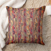 Abstract gekaard in zalm en rode gradiënt kussen (Deken)