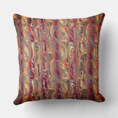 Abstract gekaard in zalm en rode gradiënt kussen (Achterkant)