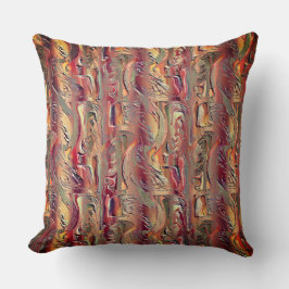 Abstract gekaard in zalm en rode gradiënt kussen