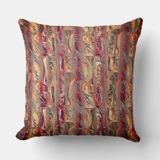 Abstract gekaard in zalm en rode gradiënt kussen