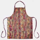 Abstract gekaard in zalm en rode gradiënt schort (Voorkant)