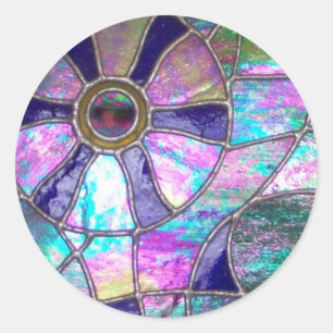 Abstract gekleurd glas Chameleon Eye Ronde Sticker