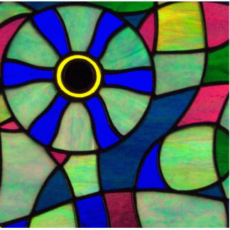 Abstract gekleurd glas Chameleonoog Staand Fotobeeldje