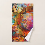 Abstract, gekleurd glas, hedendaags schilderij bad handdoek (Handdoek)