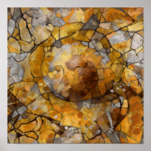 Abstract, gekleurd glas, hedendaags schilderij poster