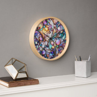 Abstract gekleurd glas in lood