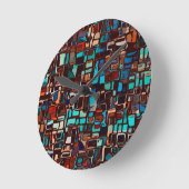 abstract gekleurd glas ronde klok (Hoek)