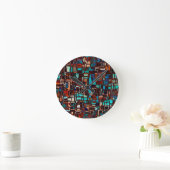 abstract gekleurd glas ronde klok (Huis)