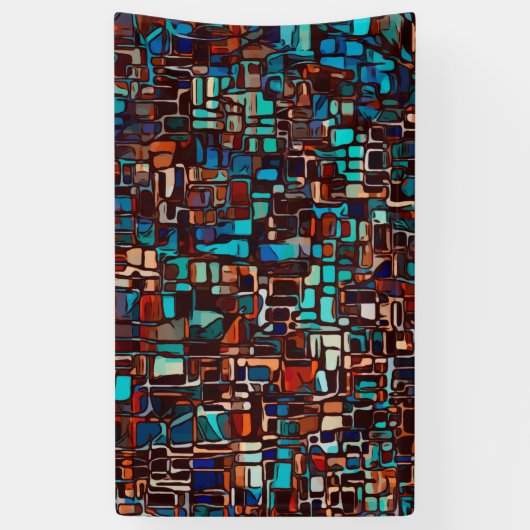 abstract gekleurd glas spandoek (Verticaal)