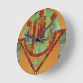 Abstract gekleurd glasontwerp ronde klok (Hoek)