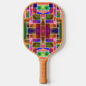 Abstract gekleurd glazen patroon pickleball paddle (Voorkant)