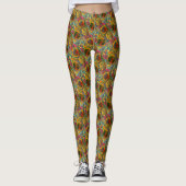 Abstract gekleurd kleurig ontwerp leggings (Voorkant)