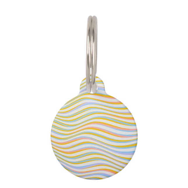 Abstract gekleurd met striping huisdierpenning (Voorkant)