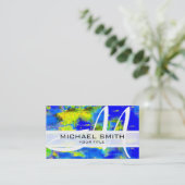 Abstract gekleurd modern monogram #12 visitekaartje (Staand voorkant)