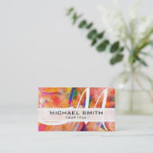Abstract gekleurd modern monogram #14 visitekaartje (Staand voorkant)