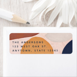 Abstract gekleurd Shapes Holiday Return-adres Etiket
