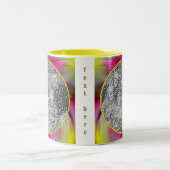 Abstract gekleurd swirls Lijst Uw foto toevoegen Tweekleurige Koffiemok (Center)