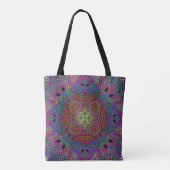 abstract gekleurd tegelontwerp tote bag (Achterkant)