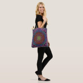 abstract gekleurd tegelontwerp tote bag (Op model)