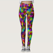 Abstract gekleurd verspreid papierpatroon, leggings (Voorkant)