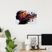 Abstract gekleurde achtergrond poster (Thuiskantoor)