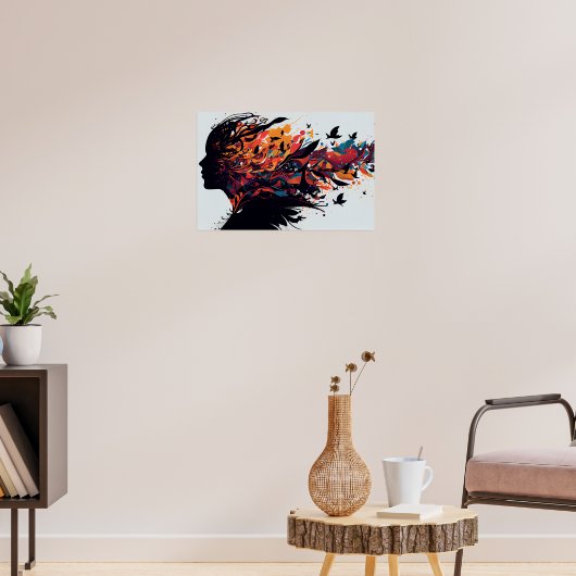 Abstract gekleurde achtergrond poster (Woonkamer 3)