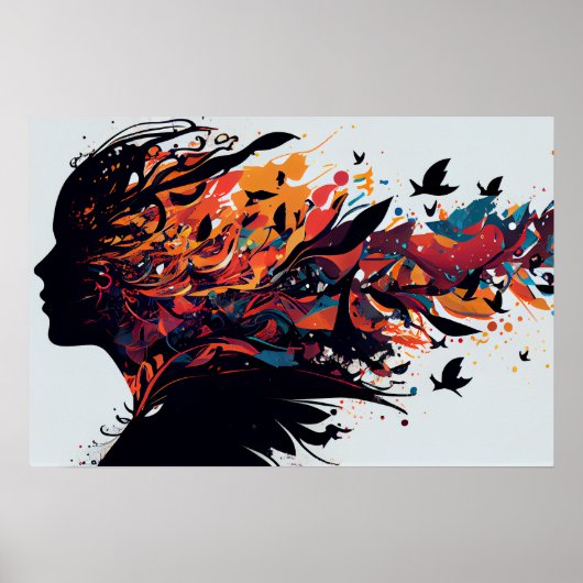 Abstract gekleurde achtergrond poster (Voorkant)