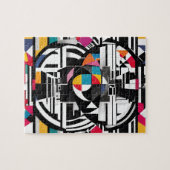 Abstract gekleurde moderne chaos intriges legpuzzel (Horizontaal)