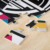 Abstract gekleurde moderne chaos intriges legpuzzel (Zijkant)