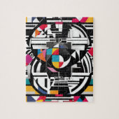 Abstract gekleurde moderne chaos intriges legpuzzel (Verticaal)