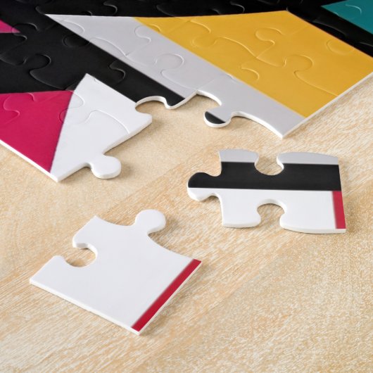 Abstract gekleurde moderne kunstzinnige dans legpuzzel (Zijkant)