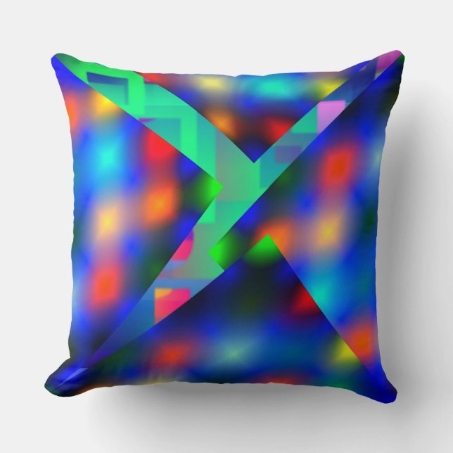 Abstract gekleurde wazig verlichting kussen (Voorkant)