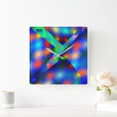 Abstract gekleurde wazig verlichting vierkante klok (Huis)