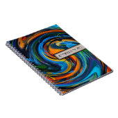 Abstract gekleurde wervelende kunst achtergrond #2 notitieboek (Rechterzijde)