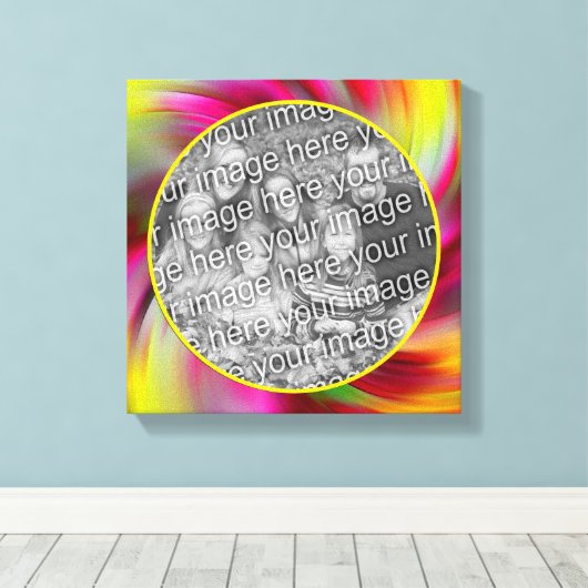 Abstract gekleurde wervelingen Creëer je eigen fot Canvas Afdruk (Insitu (Houten vloer))