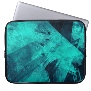 Abstract gekookte blauwe kunst laptop sleeve